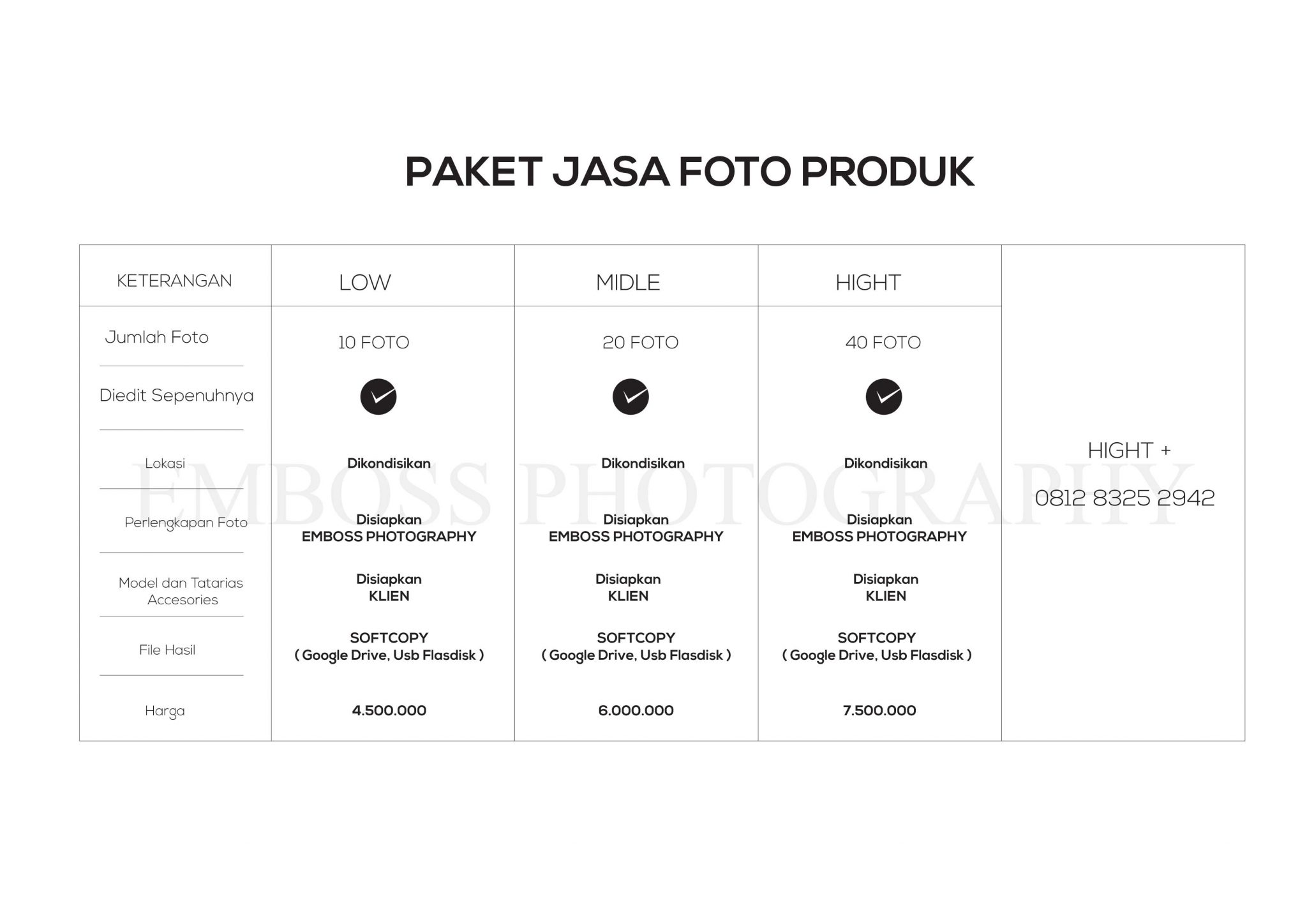 PAKET FOTO PRODUK - EMBOSS PHOTOGRAPHY