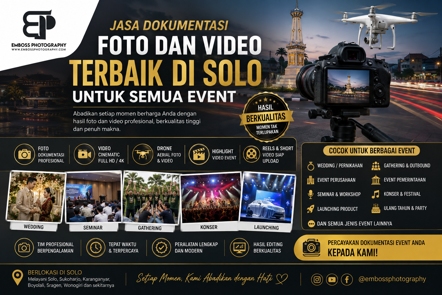 Jasa Dokumentasi Foto dan Video Terbaik di Solo untuk Semua Event